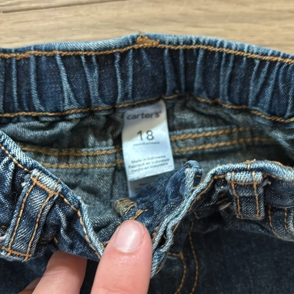 Carter's Blue Denim Jeans with Elastic Waistband